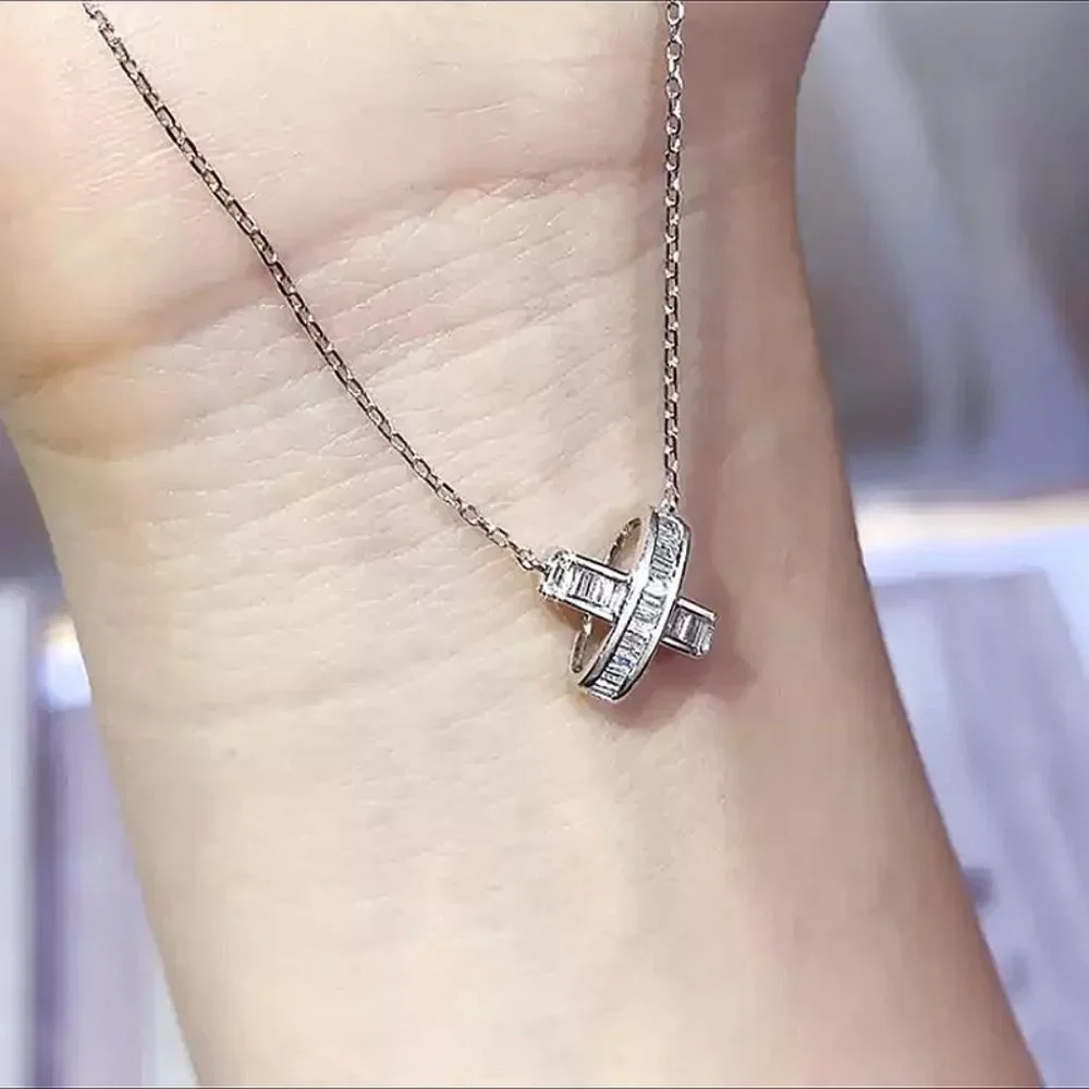 💞X Shape Link Chain Factory Price Zircon Delicate Fashion Necklace, EVGG1098
